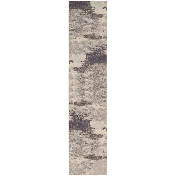 Celestial CES02 Modern Abstract Soft Durable Low Profile Short Pile Ivory/Grey Runner-Nourison-Rug Love - The Most Loved Rug Store
